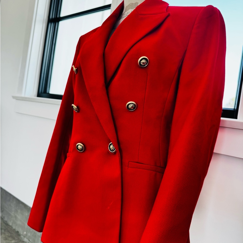 Zara Scarlet Double-Breasted Blazer - Picture 9 of 9